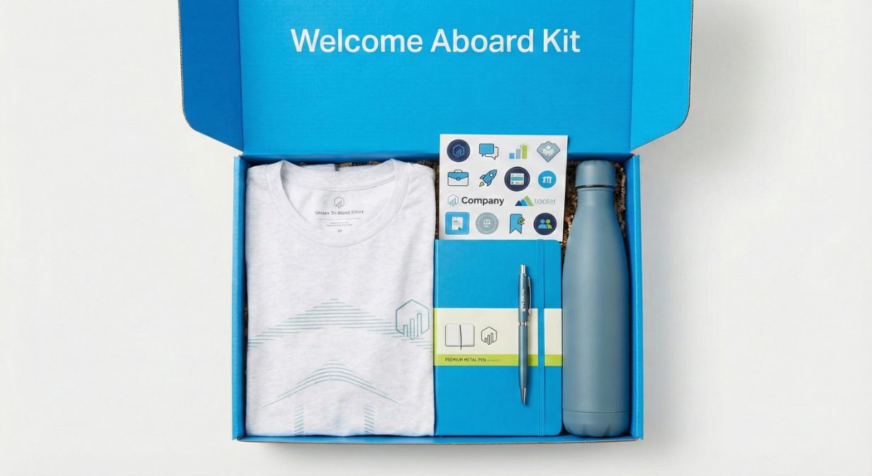 paket za zaposlene - personalizirana majica, notes, pisalo, termo flaška