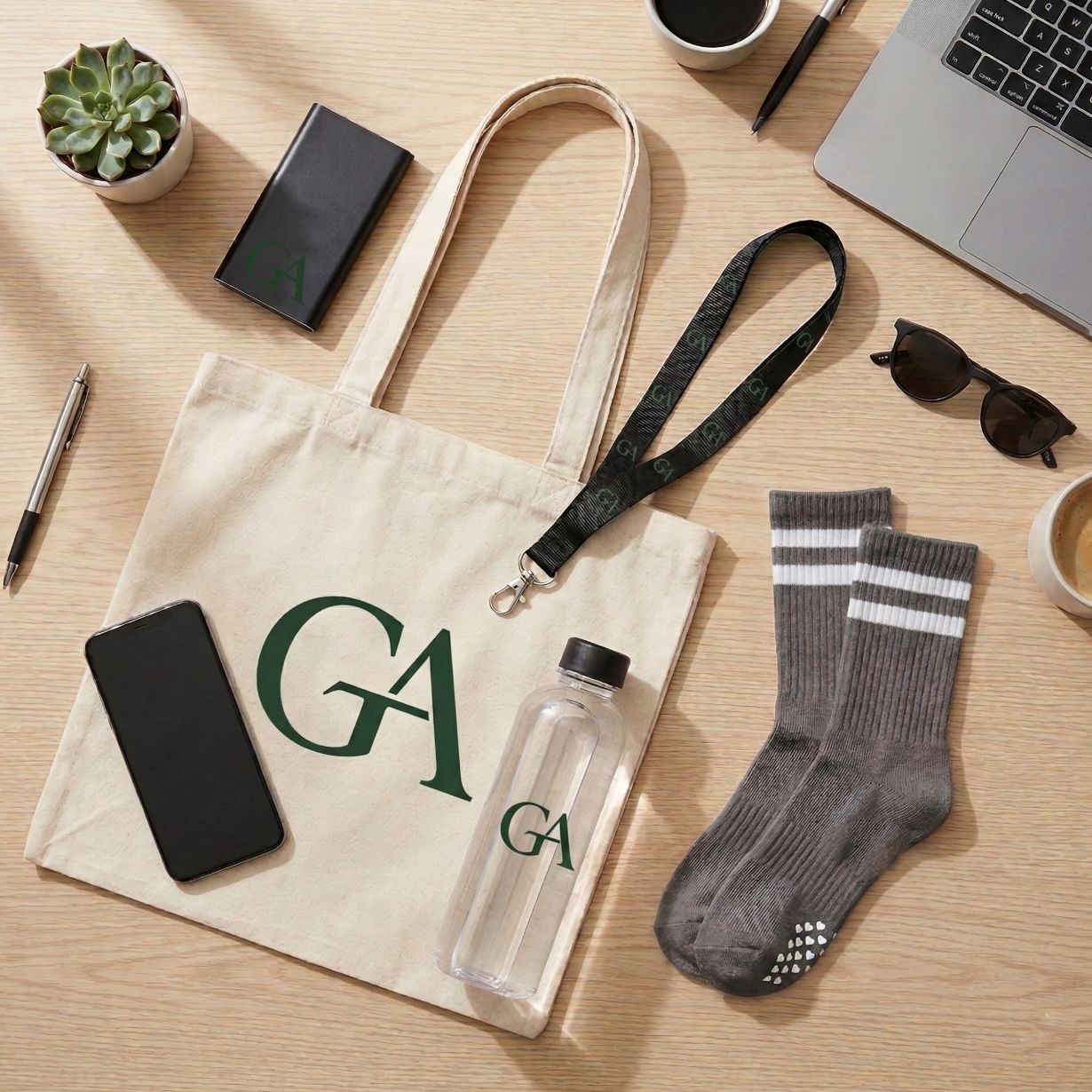 Poslovno darilo za zaposlene_personalizirane nogavice_tote bag_flaška